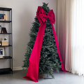 Large Burgundy Satin Christmas Tree Bow