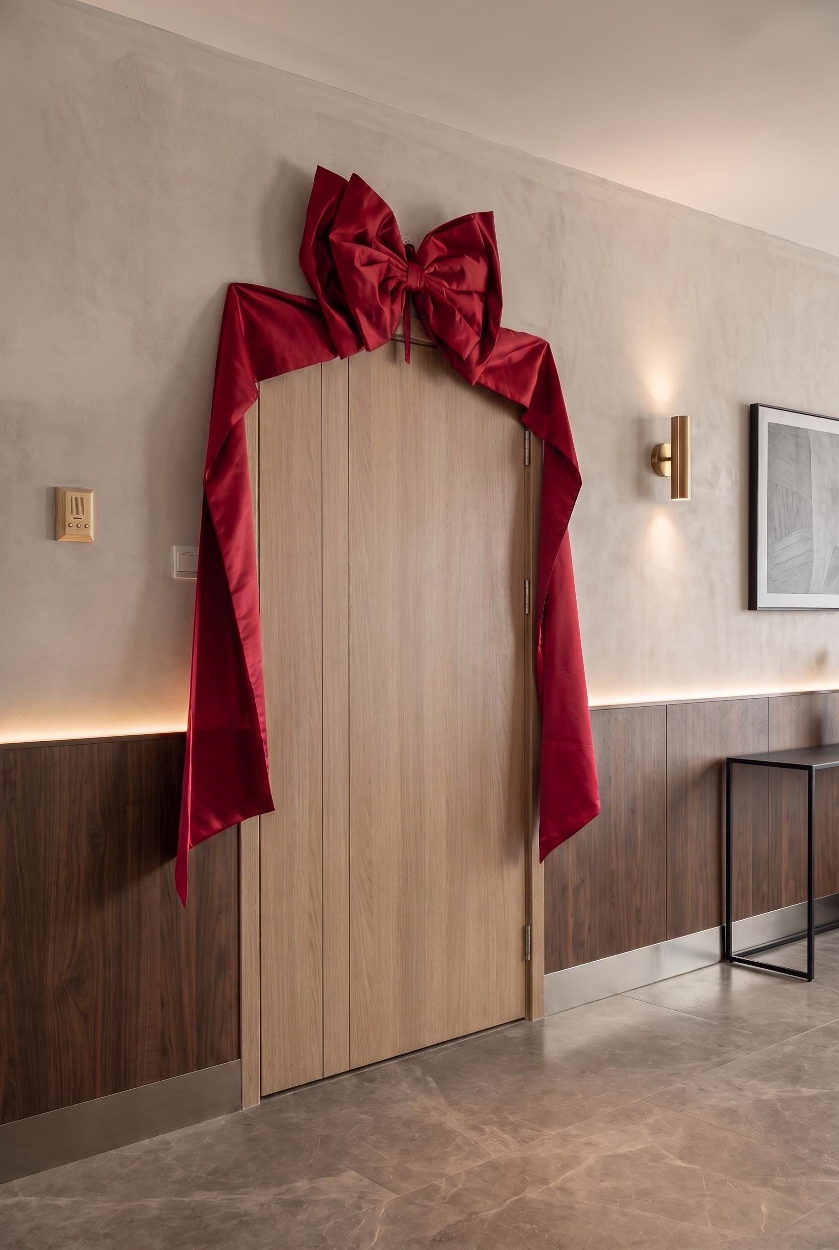 Large Burgundy Satin Christmas Tree Bow